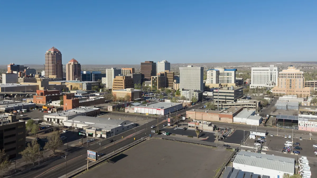 The skyline of Albuquerque, New Mexico.