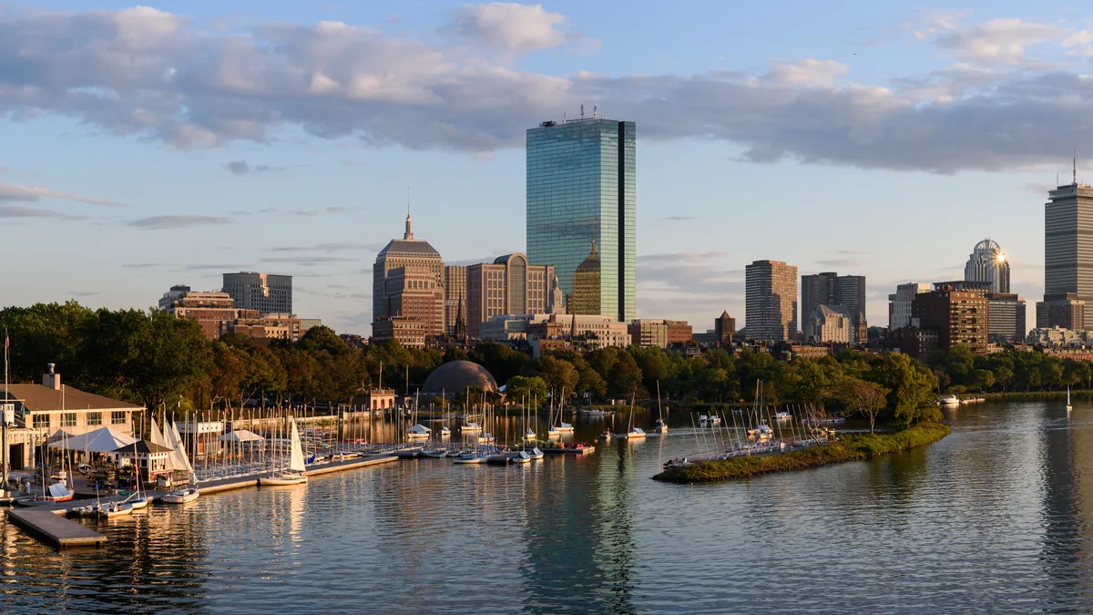 The skyline of Boston, Massachusetts.