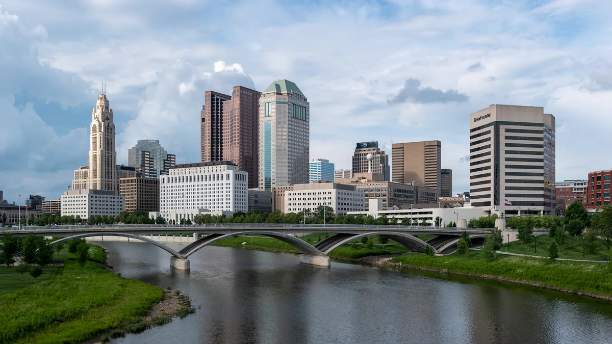 The skyline of Columbus, Ohio.