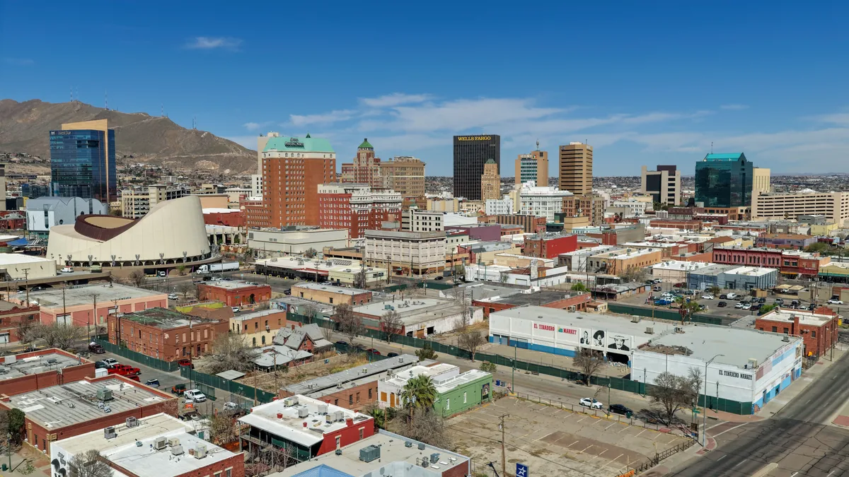 The skyline of El Paso, Texas.