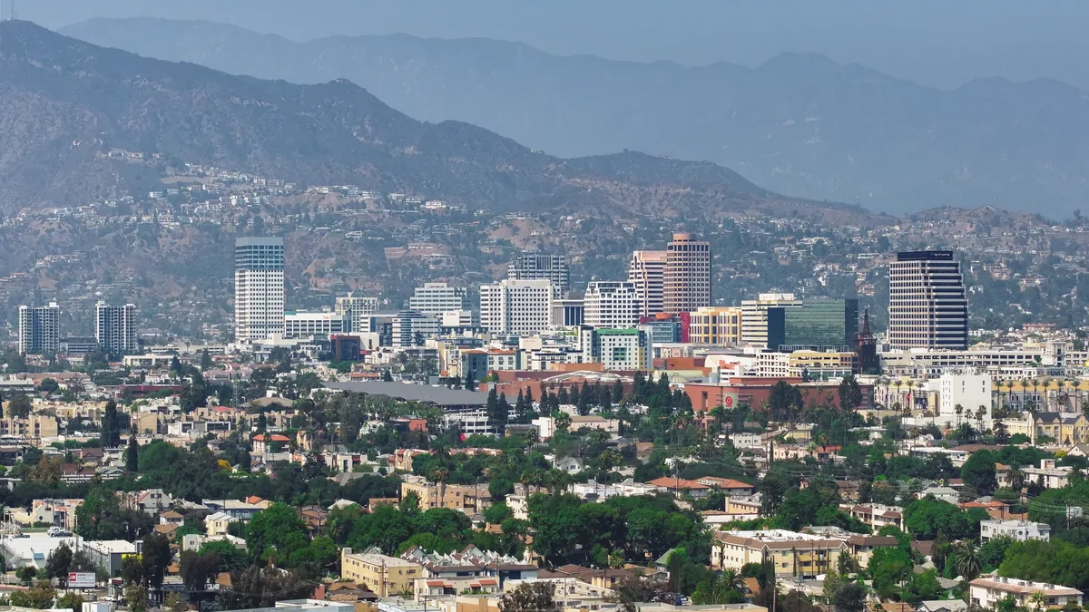 The skyline of Glendale, California.