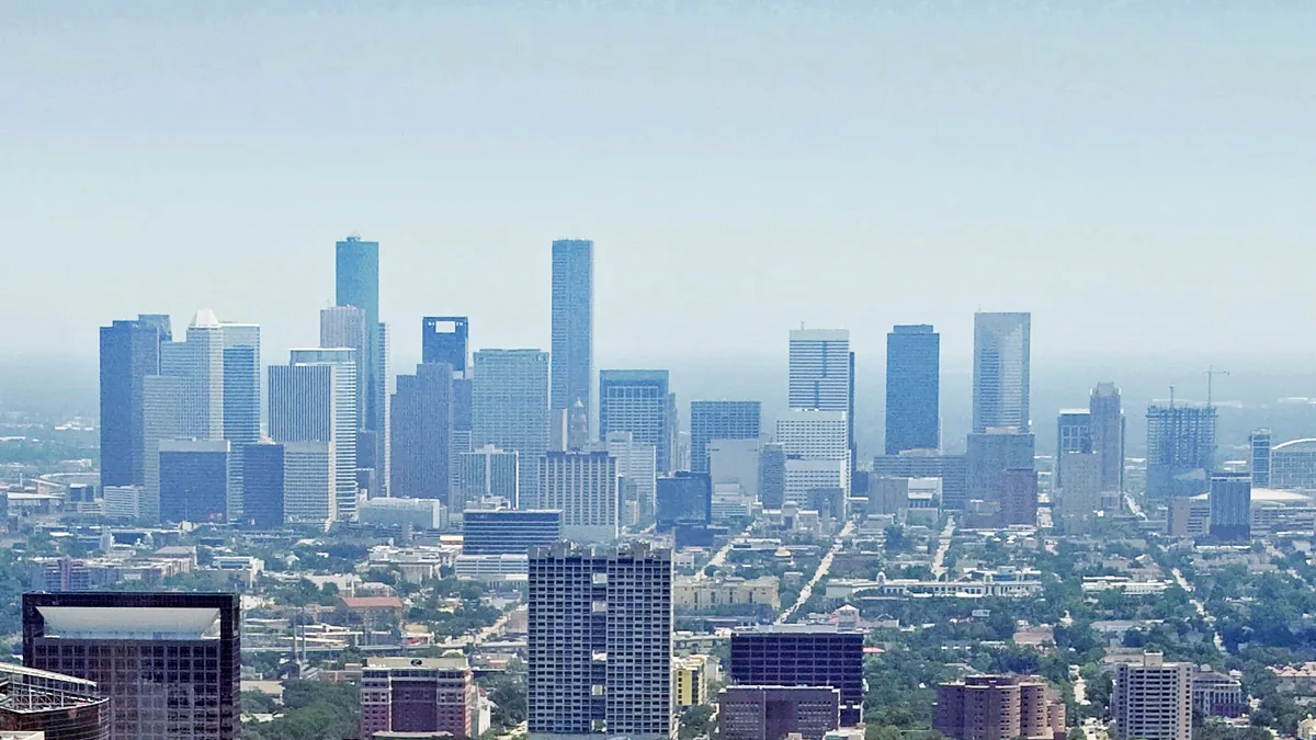 The skyline of Houston, Texas.