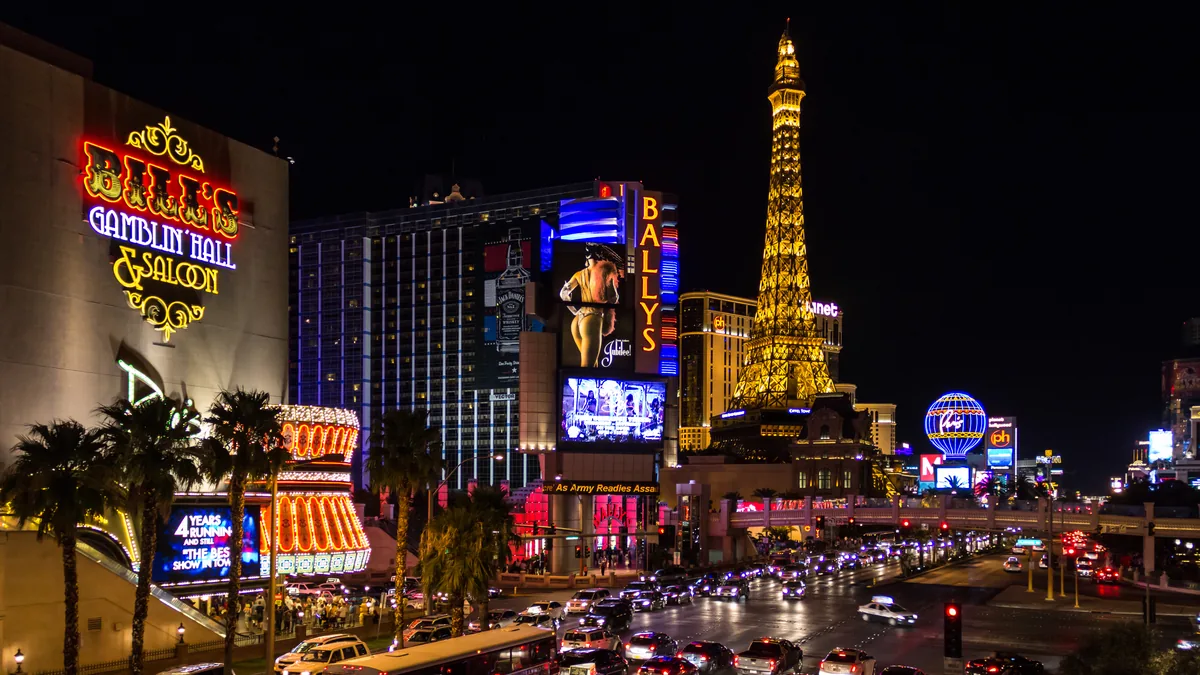 The skyline of Las Vegas, Nevada.