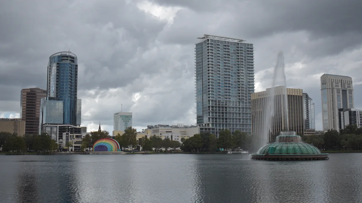 The skyline of Orlando, Florida.