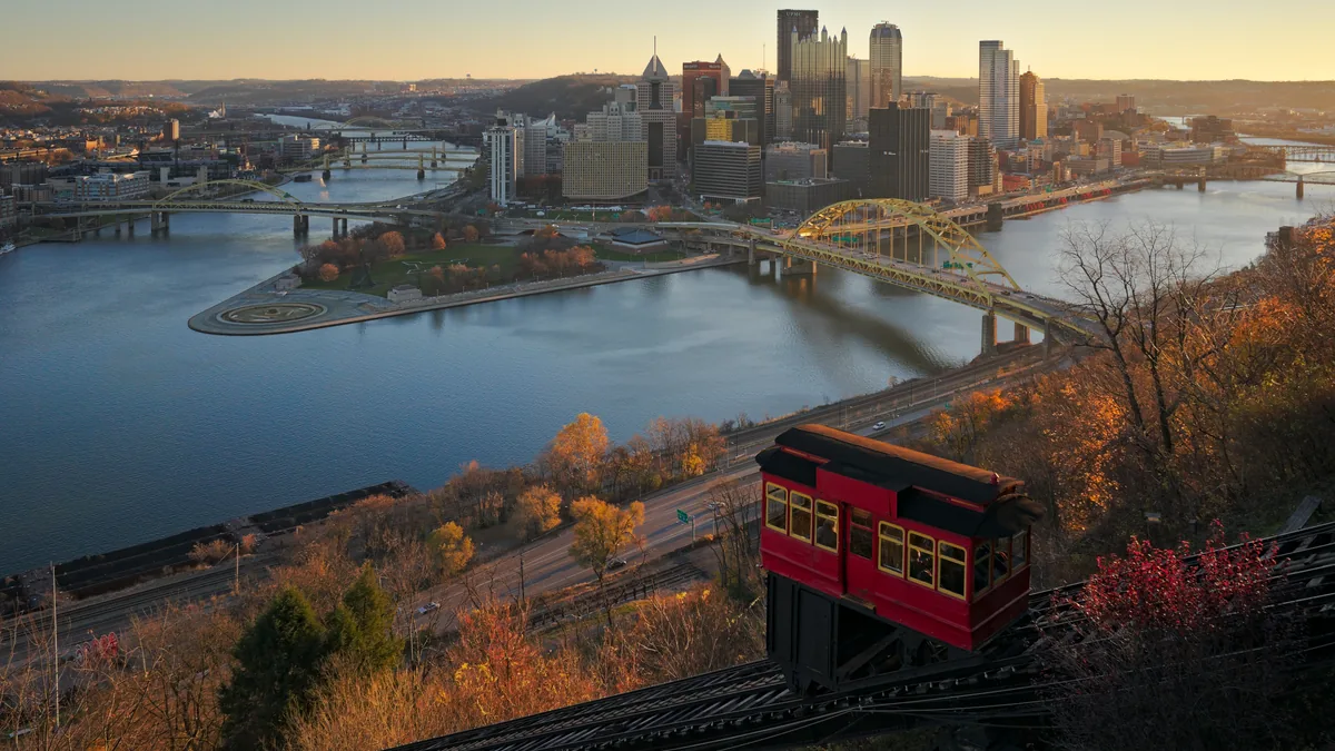 The skyline of Pittsburgh, Pennsylvania.