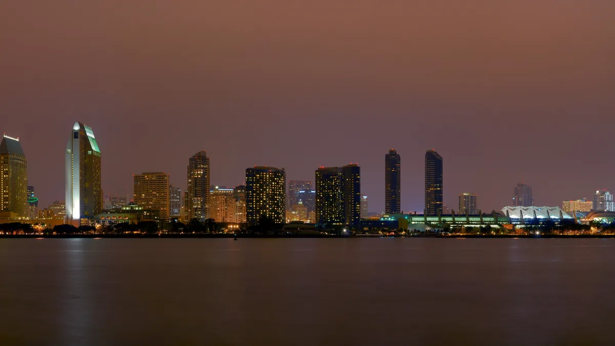 The skyline of San Diego, California.