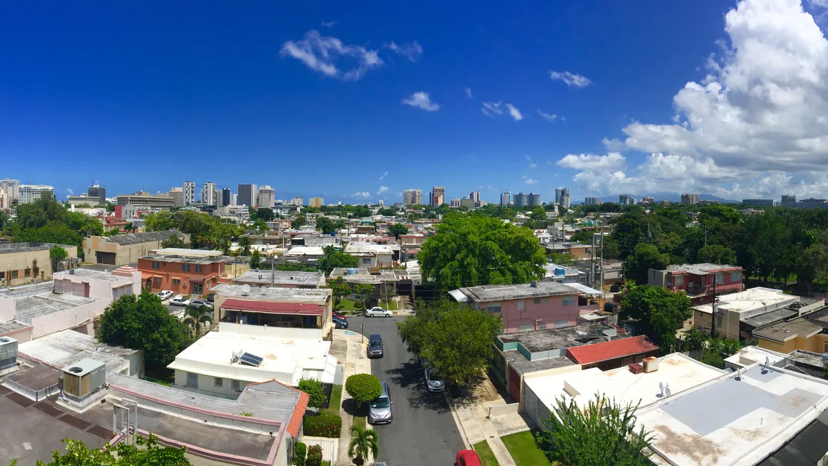 The skyline of San Juan, Puerto Rico.