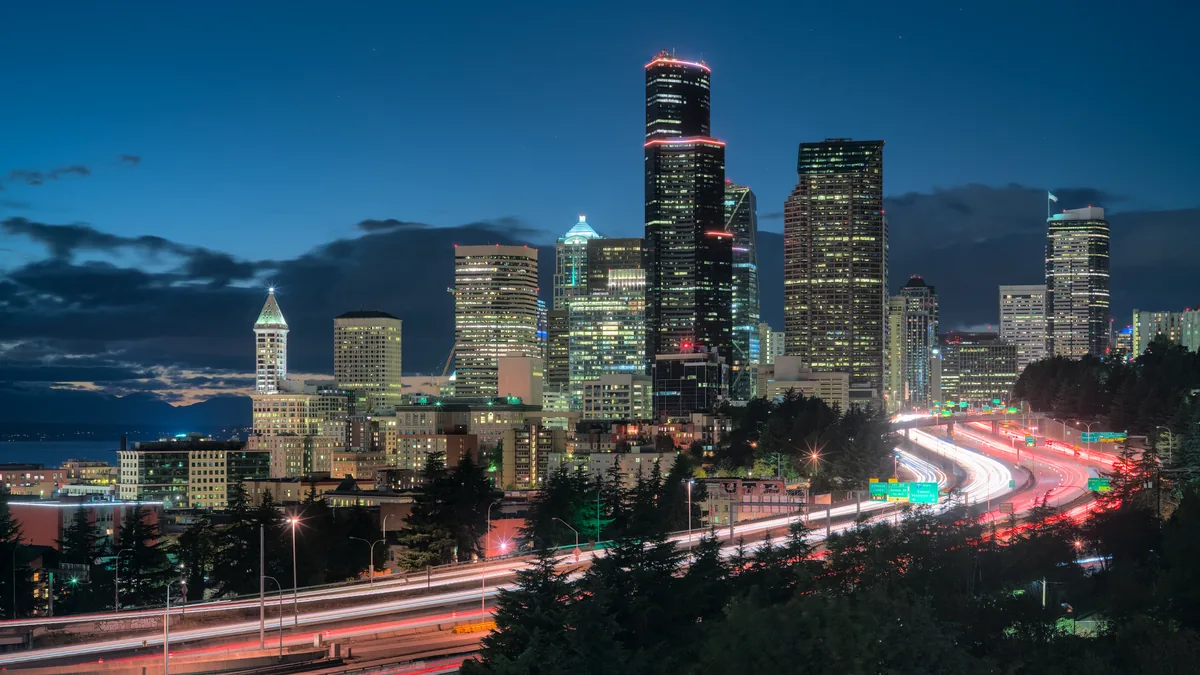The skyline of Seattle, Washington.