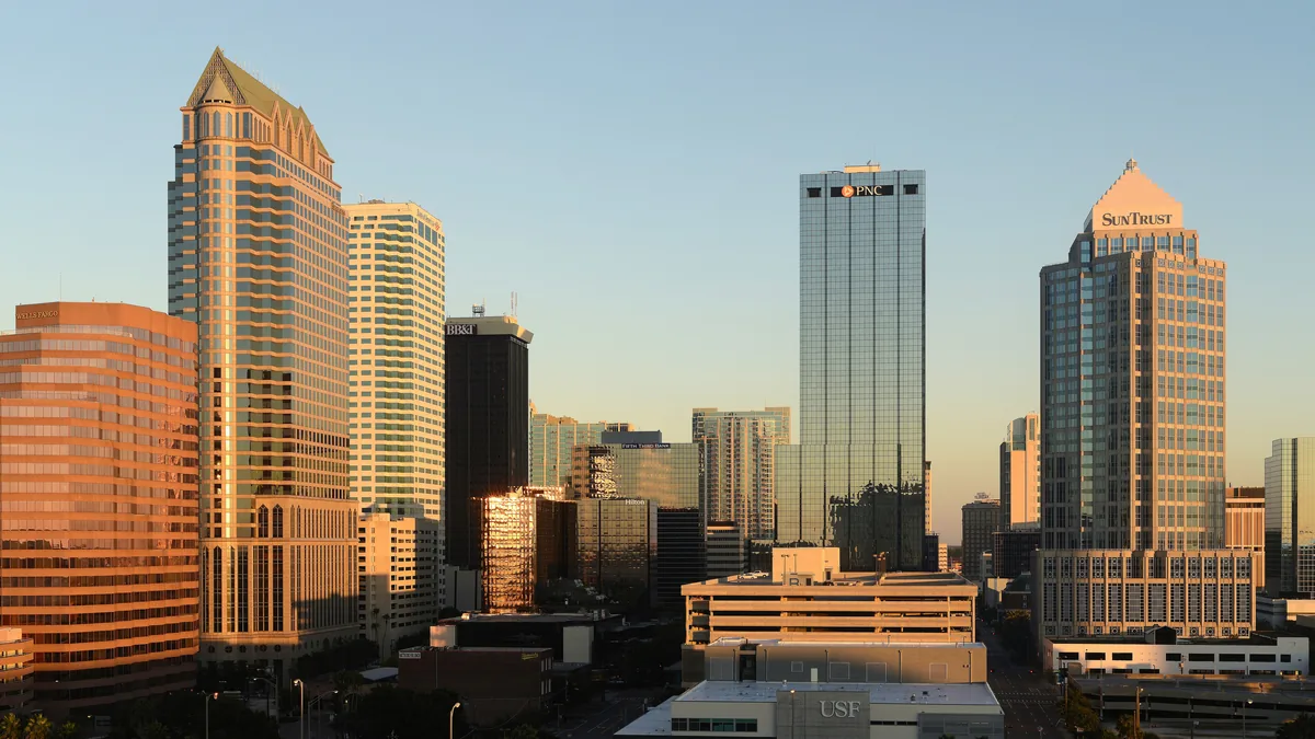 The skyline of Tampa, Florida.