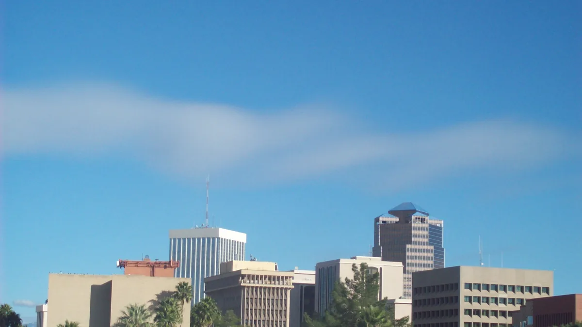 The skyline of Tucson, Arizona.