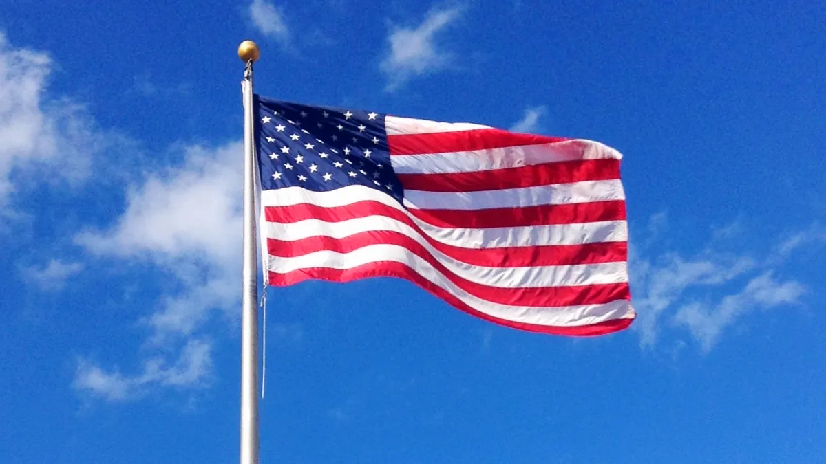 La bandera de los Estados Unidos.