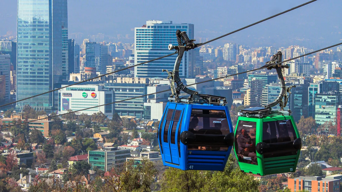 The skyline of Santiago, Chile.