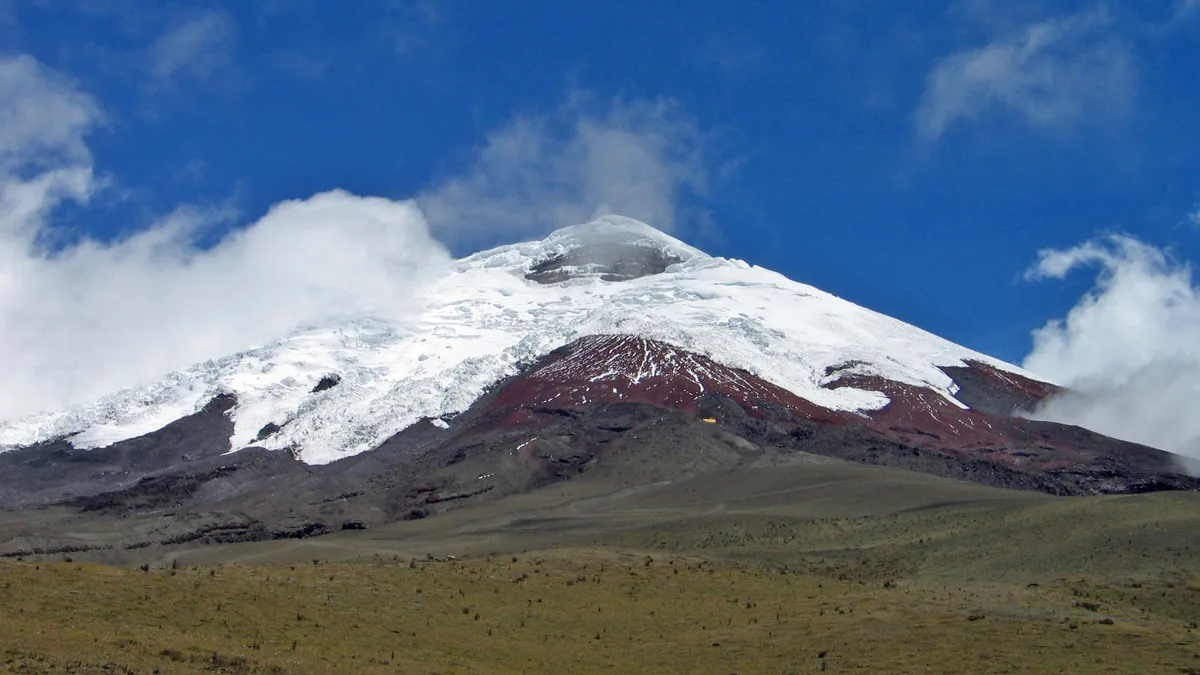 The Cotopaxi volcano in Ecuador.