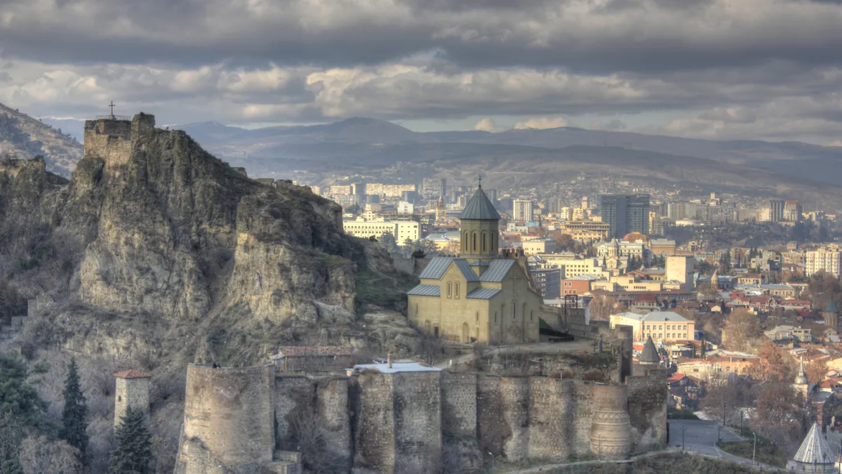 Tbilisi, Georgia, seen from the Narikala fortress.