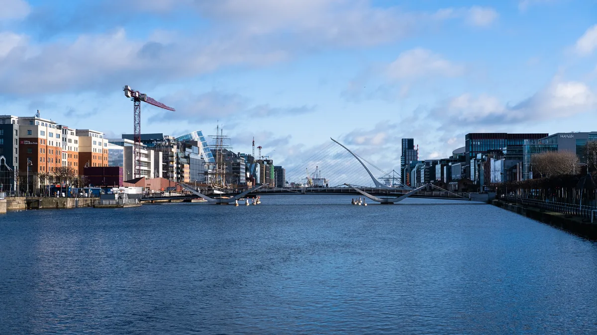 The Samuel Beckett Bridge in Dublin, Ireland.