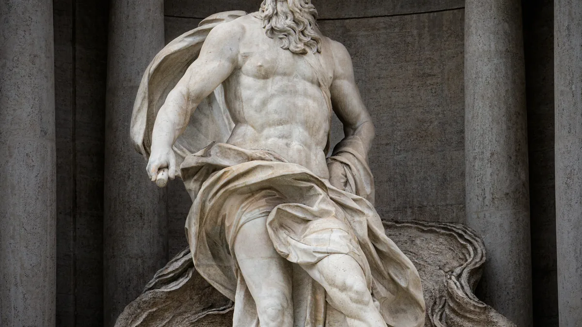 The Trevi Fountain in Rome, Italy.
