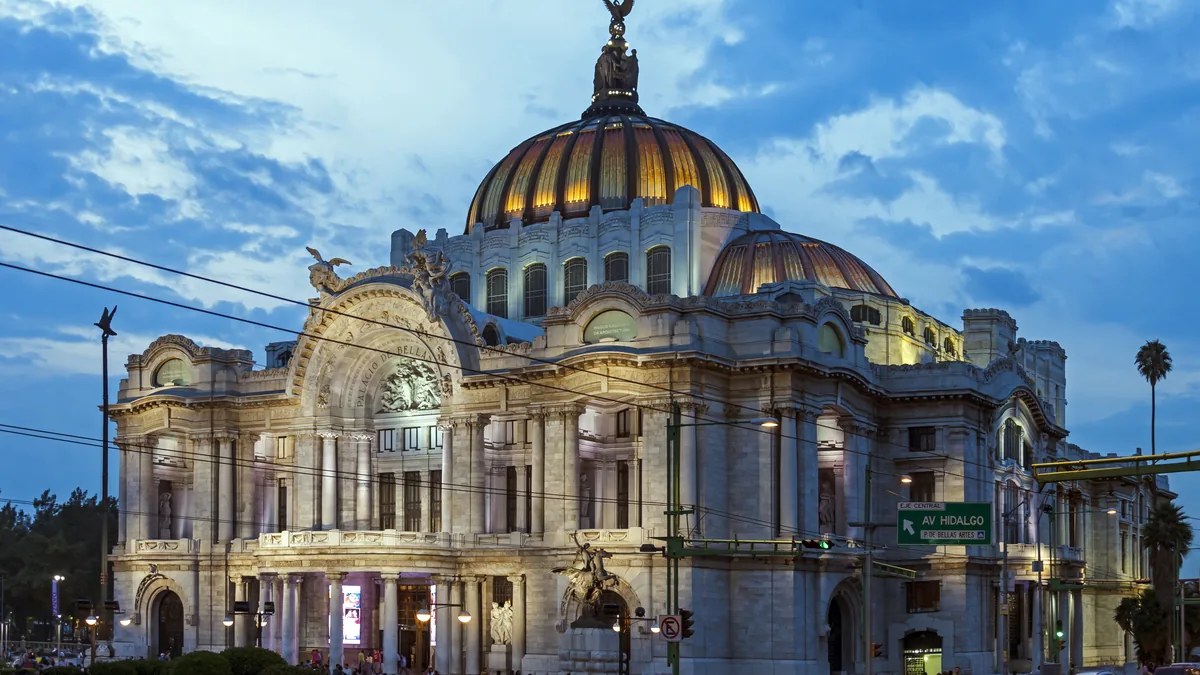 The Palacio de Bellas Artes in Mexico City, Mexico.