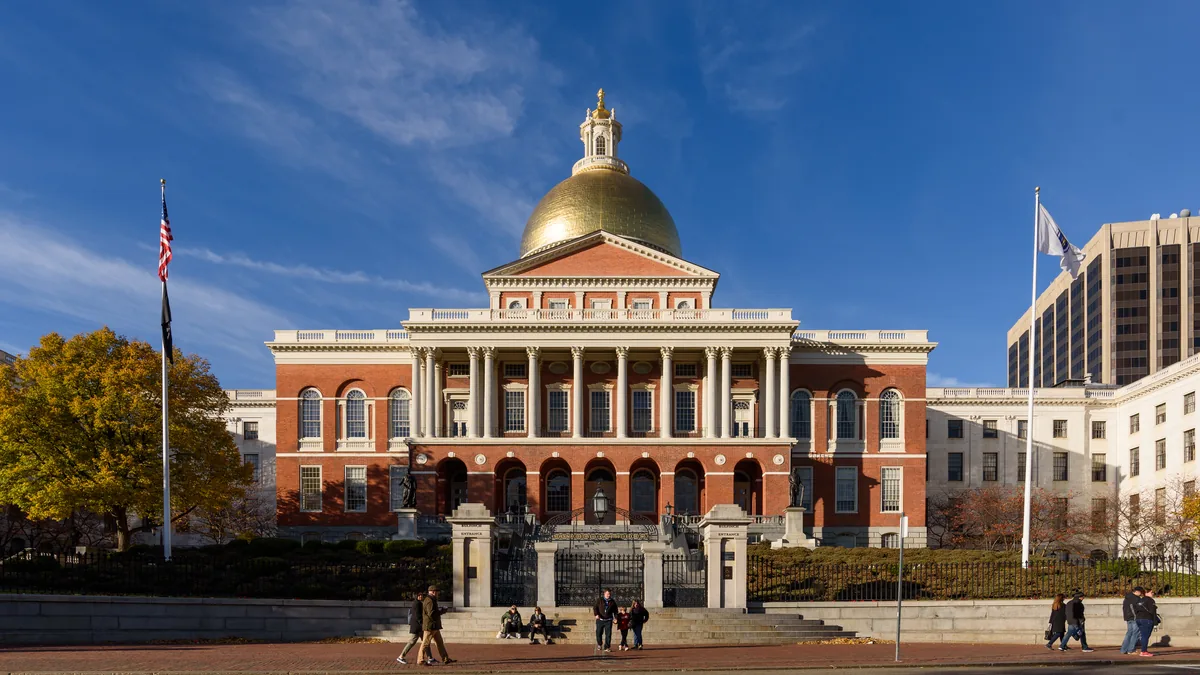 The Massachusetts State House in Boston.