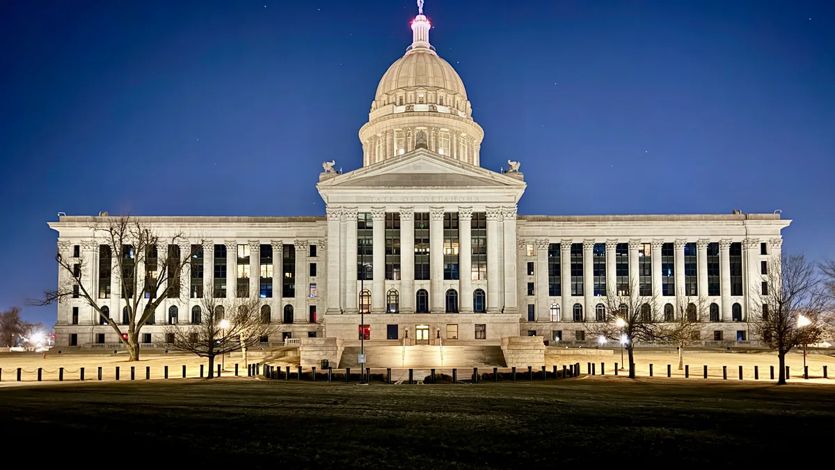 The Oklahoma State Capitol in Oklahoma City.