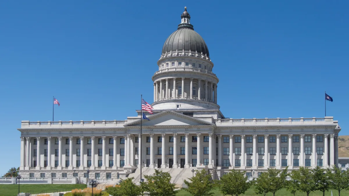 The Utah State Capitol in Salt Lake City.